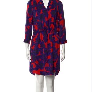 Diane von Furstenberg Red and Blue Printed Dress